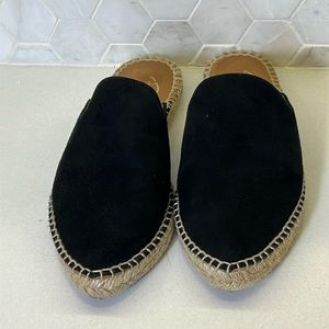 Pina2 Anthropology Made In Spain Womens Black Espidrille Slides Mules Size 7.5